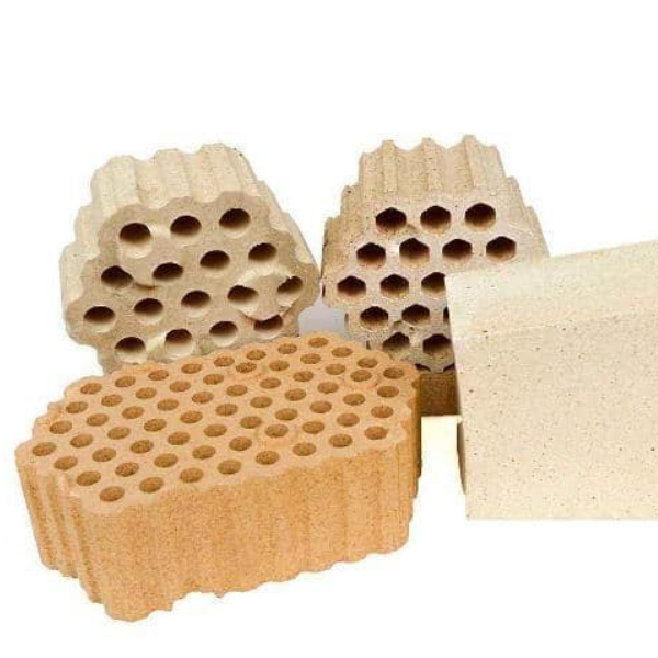 Checker bricks of different materials